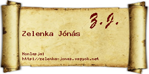 Zelenka Jónás névjegykártya